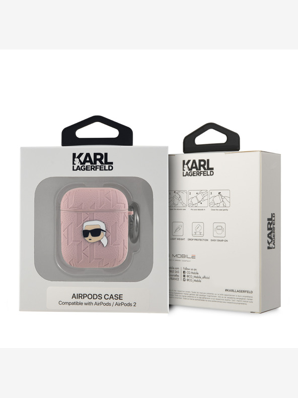 Karl Lagerfeld AirPods 1/2 Obal Růžová