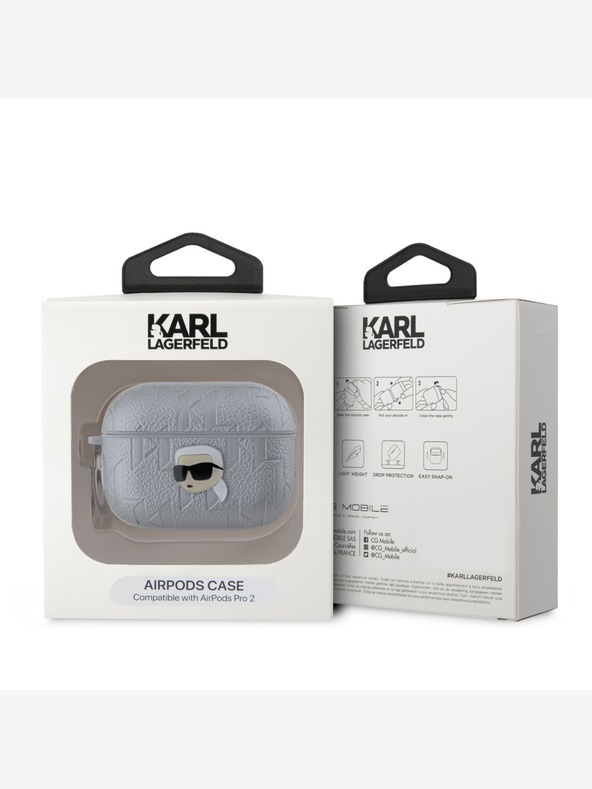 Karl Lagerfeld AirPods Pro 2 Obal Stříbrná