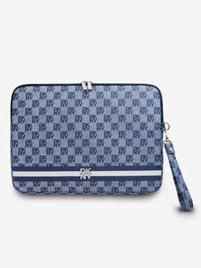 DKNY PU Leather Checkered Pattern and Stripe Notebook 13/14 Blue" Obal