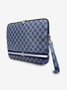 DKNY PU Leather Checkered Pattern and Stripe Notebook 13/14 Blue" Obal