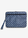 DKNY PU Leather Checkered Pattern and Stripe Notebook 13/14 Blue" Obal