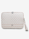 DKNY PU Leather Checkered Pattern and Stripe Notebook 13/14 Pink" Obal