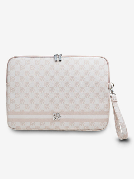 DKNY PU Leather Checkered Pattern and Stripe Notebook 13/14 Pink" Obal