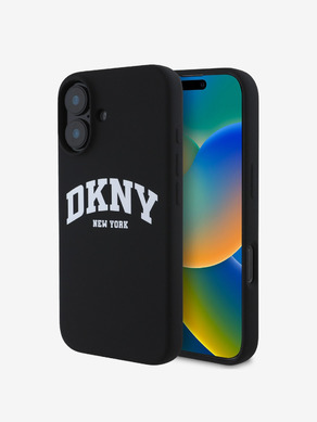 DKNY Liquid Silicone Arch Logo MagSafe Zadní Kryt pro iPhone 16 Plus Black Obal na telefon