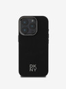 DKNY PU Leather Stack Logo Magsafe  iPhone 16 Pro Black Obal na telefon