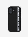 DKNY 3D Rubber Repeat Logo Line iPhone 16 Black Obal na telefon