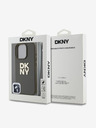 DKNY PU Leather Stack Logo Wrist Strap iPhone 16 Pro Green Obal na telefon