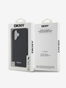 DKNY PU Leather Silver Metal Logo Magsafe iPhone 16 Plus Black Obal na telefon