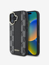 DKNY PU Leather Checkered Pattern Magsafe iPhone 16 Black Obal na telefon