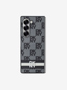 DKNY PU Leather Checkered Pattern and Stripe Samsung Galaxy Z Fold 6 Black Obal na telefon