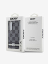 DKNY PU Leather Checkered Pattern and Stripe Samsung Galaxy Z Fold 6 Black Obal na telefon