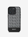 DKNY PU Leather Repeat Pattern Bottom Stripe MagSafe Zadní Kryt pro iPhone 16 Pro Max Black Obal na telefon