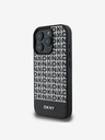 DKNY PU Leather Repeat Pattern Bottom Stripe MagSafe Zadní Kryt pro iPhone 16 Pro Max Black Obal na telefon