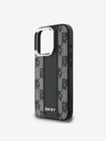 DKNY PU Leather Checkered Pattern Magsafe iPhone 16 Pro Max Black Obal na telefon