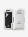 DKNY PU Leather Stack Logo Magsafe iPhone 16 Black Obal na telefon