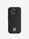 DKNY PU Leather Repeat Pattern Stack Logo MagSafe Zadní Kryt pro iPhone 16 Pro Max Black Obal na telefon