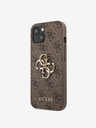 Guess PU 4G Metal Logo Zadní Kryt pro iPhone 13 Brown Obal na telefon