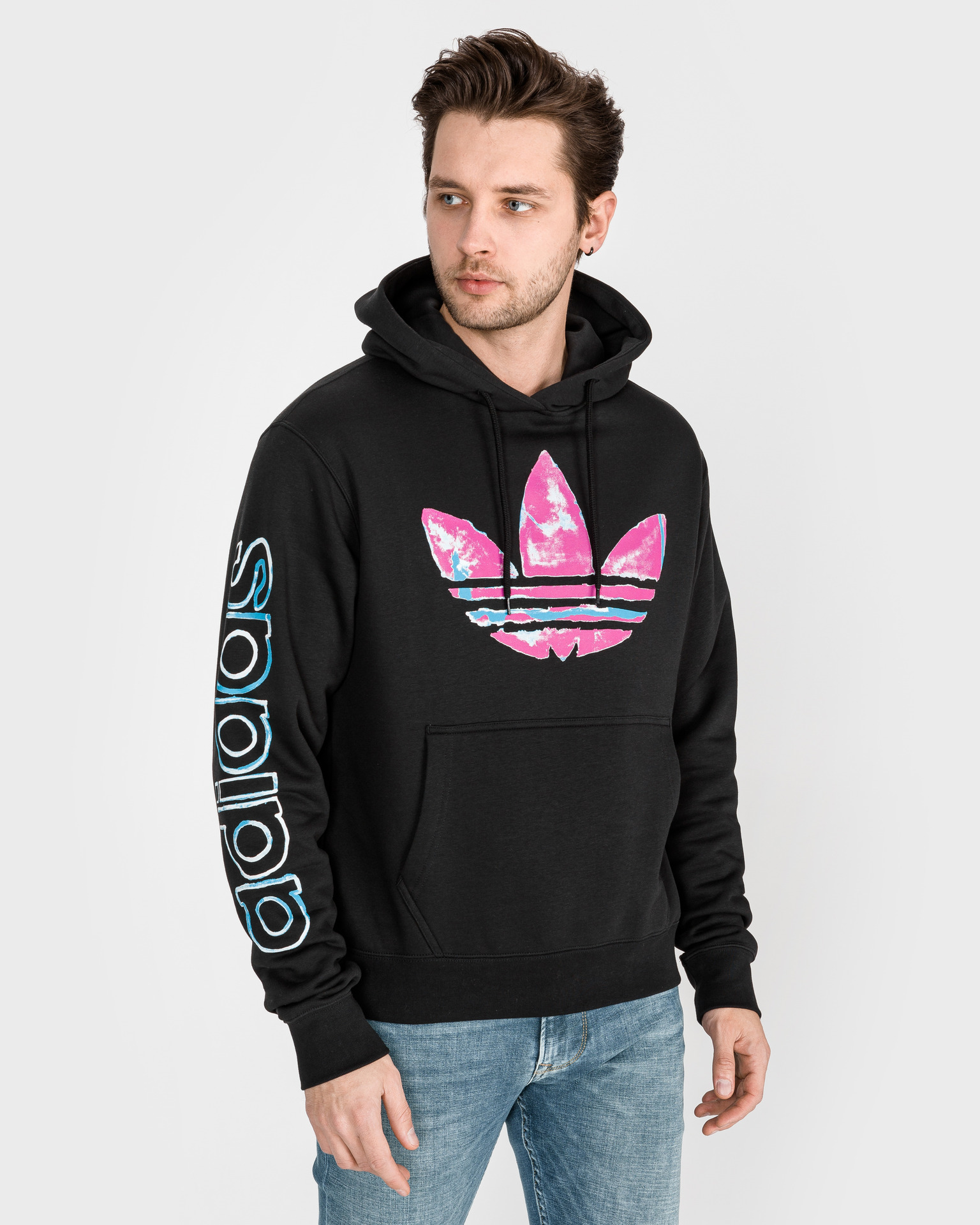 adidas originals men's watercolor trefoil hoodie